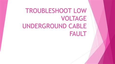 low voltage wire faults